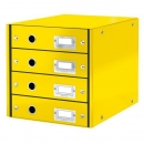 Box zásuvkový Leitz CLICK & STORE 4 zásuvky žlutý
